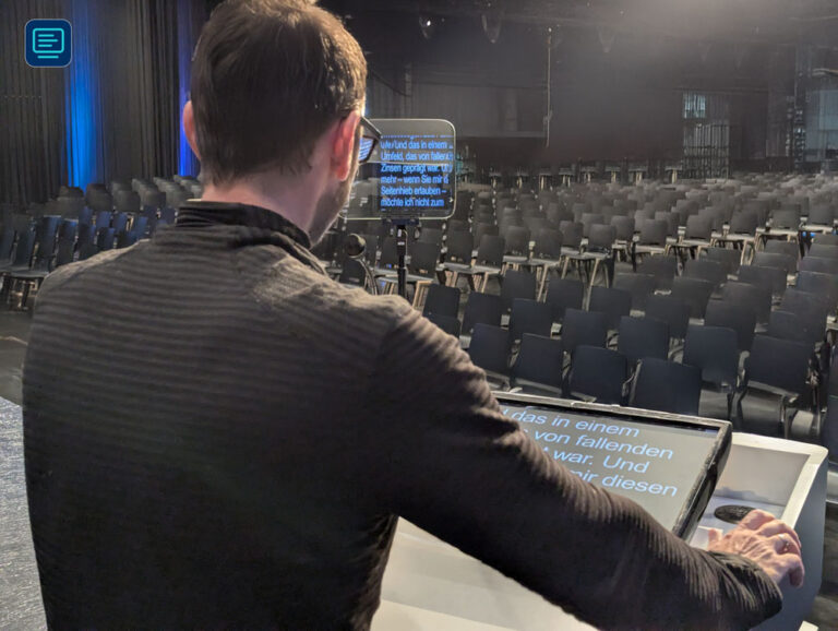 Speakers-Screen, Tischbildschirn Rednerpult und Speechprompter-Set
