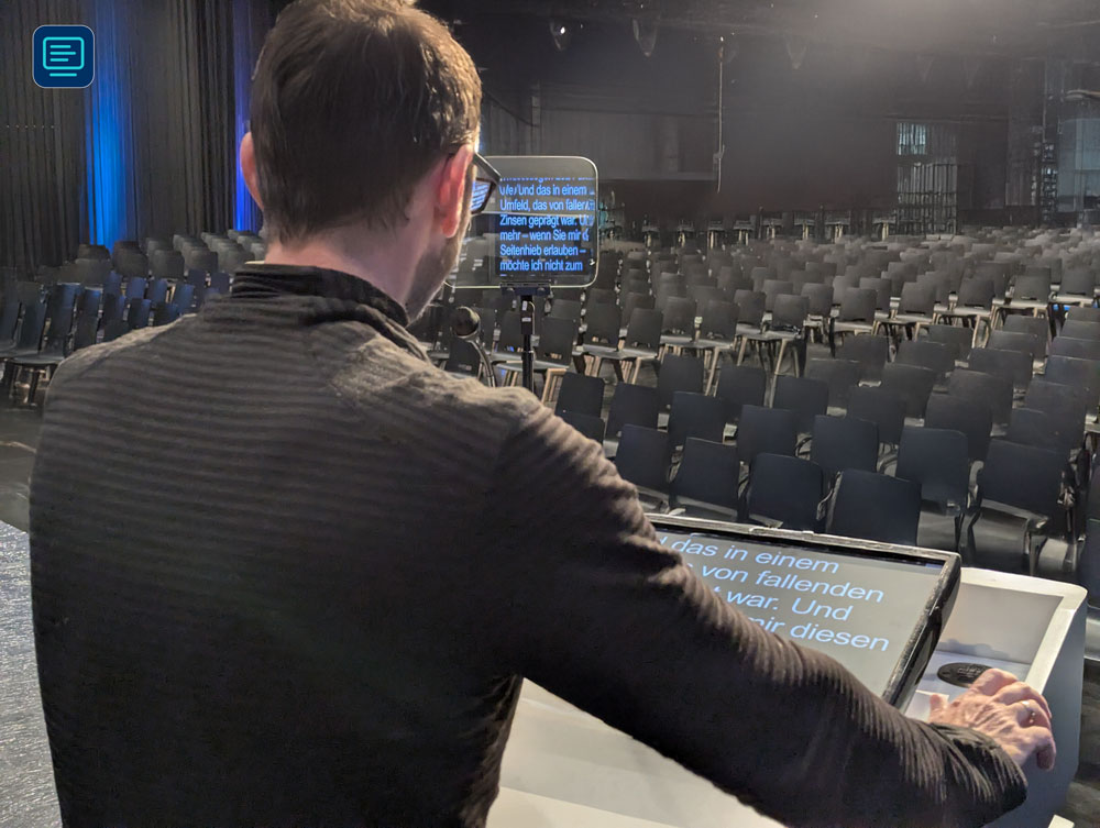 Speakers-Screen, Tischbildschirn Rednerpult und Speechprompter-Set